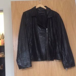 Leather Moto Jacket plus size